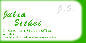 julia sitkei business card